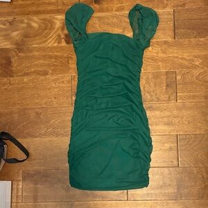 Princess Polly Emerald Green Ruched Mini Dress